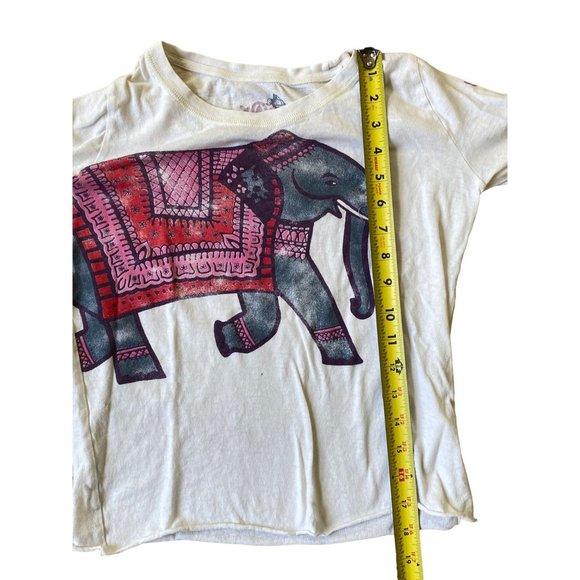 Sgt. Fletcher Girls Youth XL Top White Elephant Boho Mumbai Long Sleeve Cotton - Picture 7 of 8